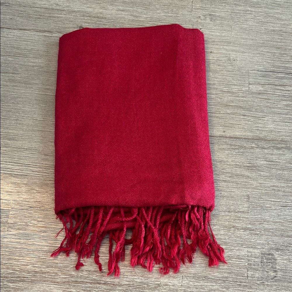 Red Fringe Scarf